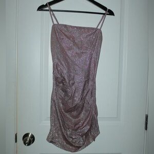 Sparkling Galaxy Pink Ruched Dress